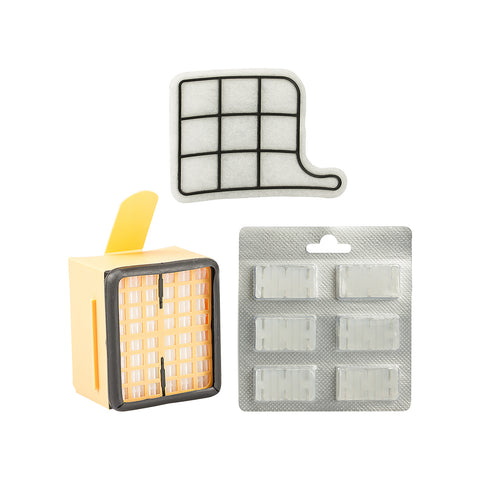 Set 2 Griglie Motore 2 Filtro Hepa e 12 Profumi Bianchi per VK 135/136