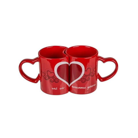 Set 2 ineinandergreifende Becher Tassen Herz 8,3cm