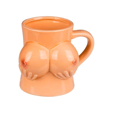 Tasse mit lustigem Damentitten-Dekor, 11x9cm