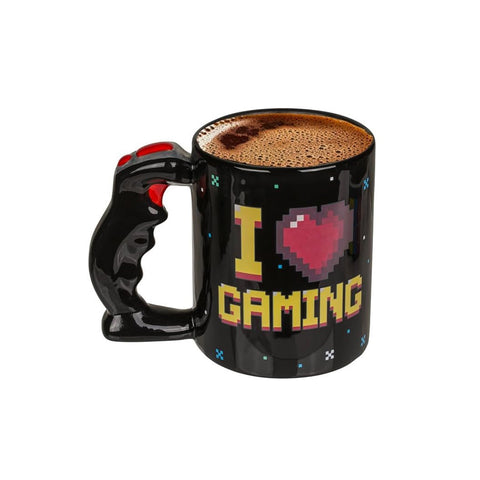 Wärmeempfindliche Tasse I Love Gaming mit Joystick-Griff 10x12cm
