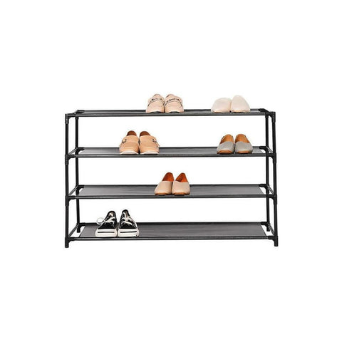 Stapelbares Schuhregal mit 2 Ablagen für 9 Paar Schuhe 59x28x38