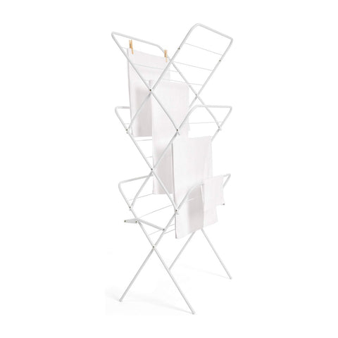 Vertikaler, klappbarer Wäscheständer aus Stahl mit 3 Etagen 61x138x44,5cm