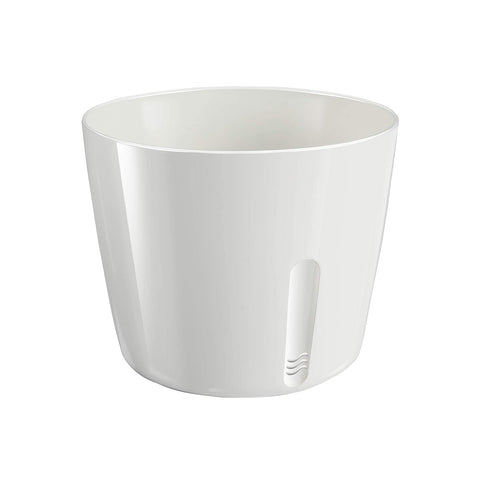 Runder Pflanzenübertopf Metall Weiß 13,5x11cm