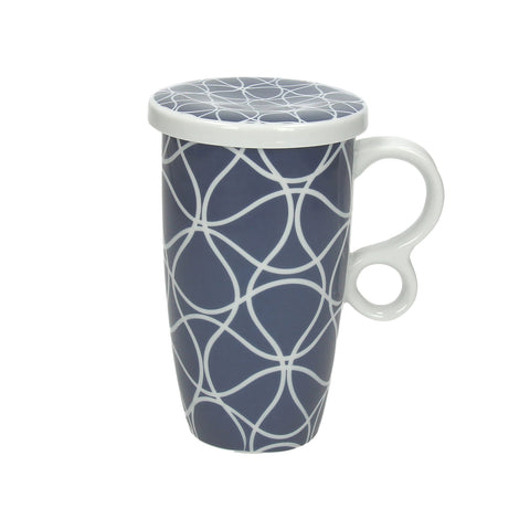 Teekanne aus Porzellan, grau, 420 ml