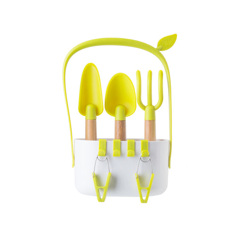 Set 3 Utensili Da Giardino Con Contenitore