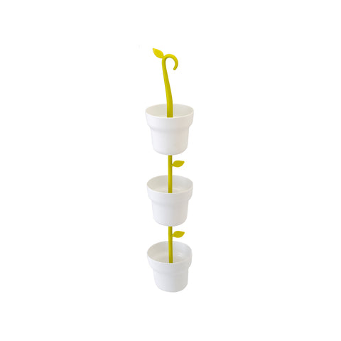 Dreier-Set Pflanzgefäße, rund, weiß