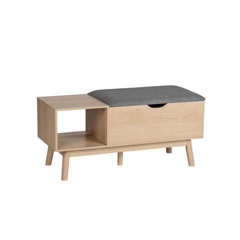 Bank mit Stauraum aus MDF und Sitzfläche mit Kissen