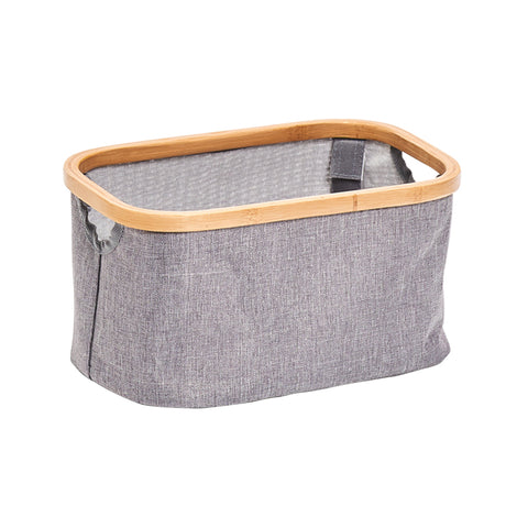 Aufbewahrungskorb Polyester/Bambus Grau