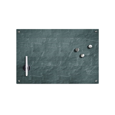 Glas-Memoboard 60x40 cm – magnetisch, anthrazitfarbenes Design