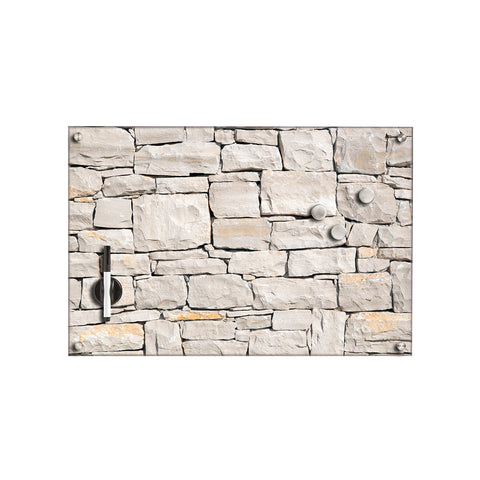 Memo Board aus Glas 60×40 cm – Magnetisch, Design Maueroptik