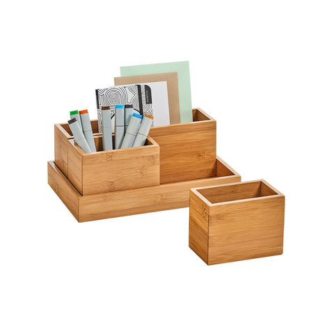 Organizer mit Bambus-Tablett 28x18x11cm