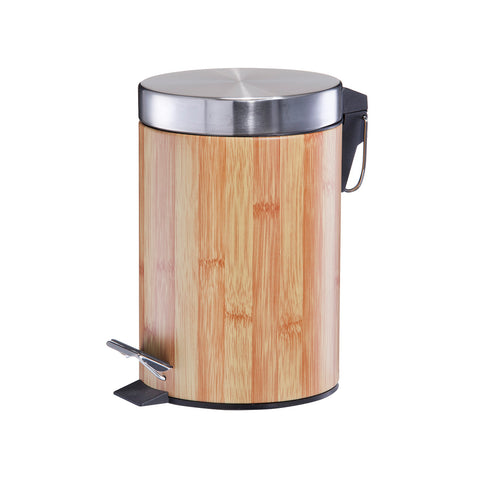 Pattumiera A Pedale In Bamboo 3l