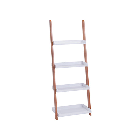 Scaffala A Scala In Bamboo Con 4 Mensole