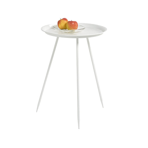 Runder Beistelltisch aus Metall, Weiß, Ø 39x53,5cm