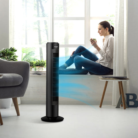 Wintem Ventilatore a Torre AIRY 50W con 3 Modalità, Timer 7h, Telecomando e 3 Velocità Ean-8052286431018